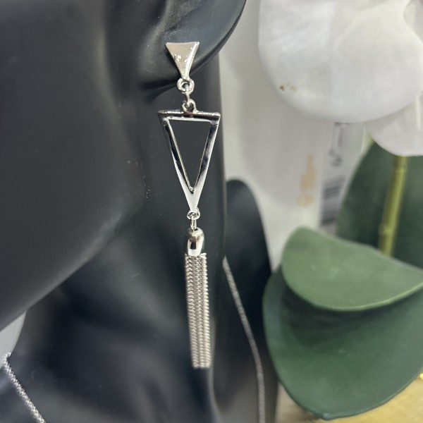 Boucles d'oreilles pendantes AURELIE acier inoxydable argent