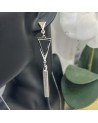 Boucles d'oreilles pendantes AURELIE acier inoxydable argent