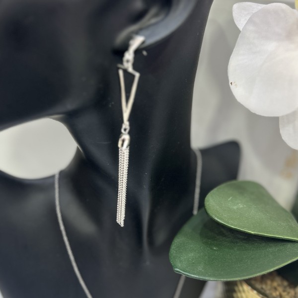 Boucles d'oreilles pendantes AURELIE acier inoxydable argent