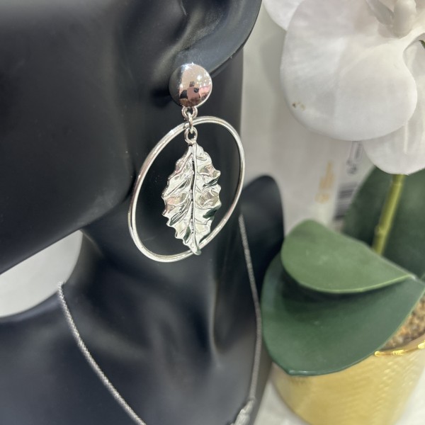 Boucles d'oreilles  ANONCIA acier inoxydable argent