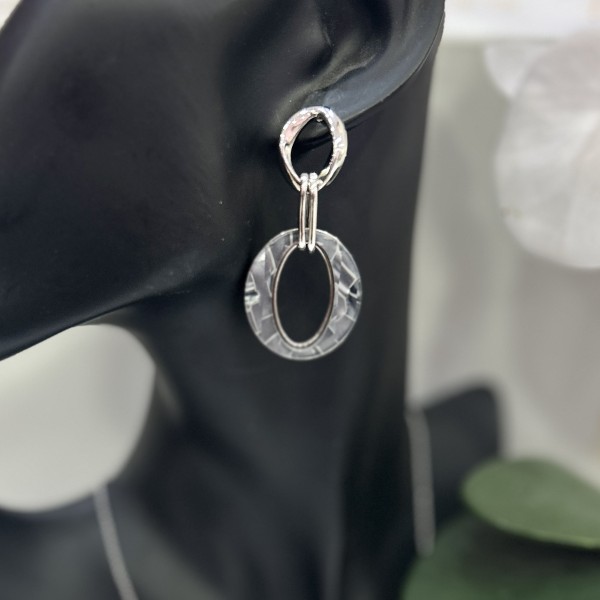 Boucles d'oreilles ANAIS acier inoxydable argent