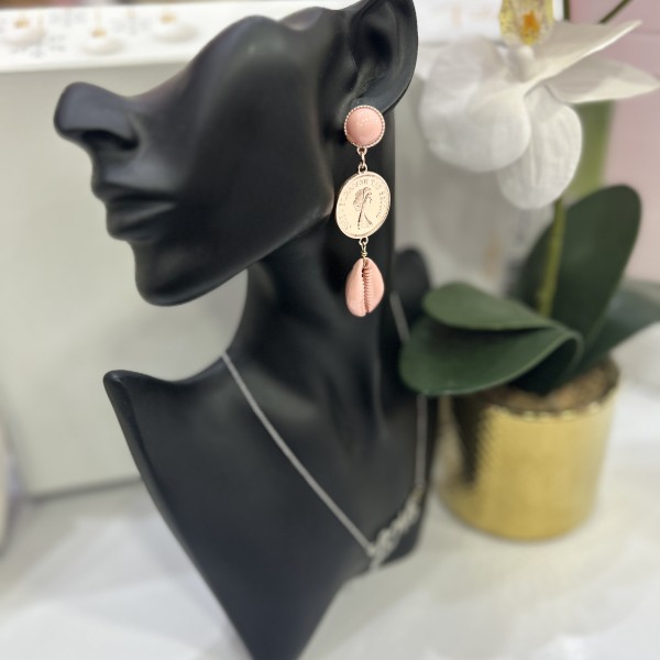 Boucles d'oreilles MONNAIE rose