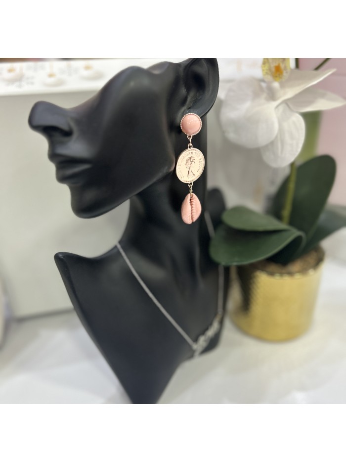 Boucles d'oreilles MONNAIE rose