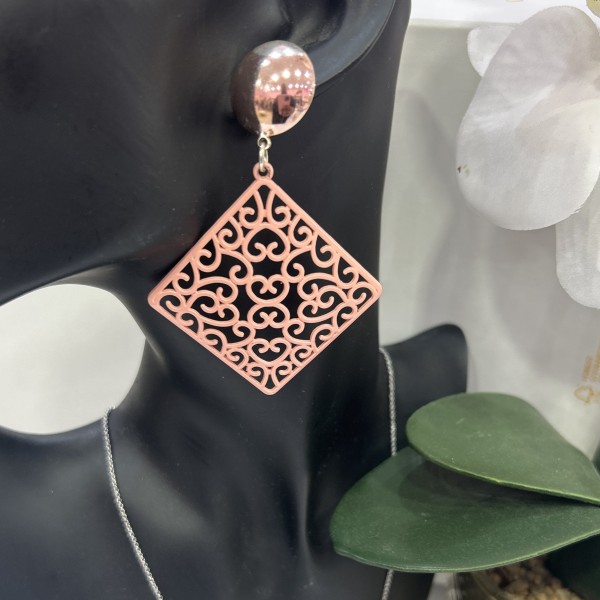 Boucles d'oreilles fantaisie rose