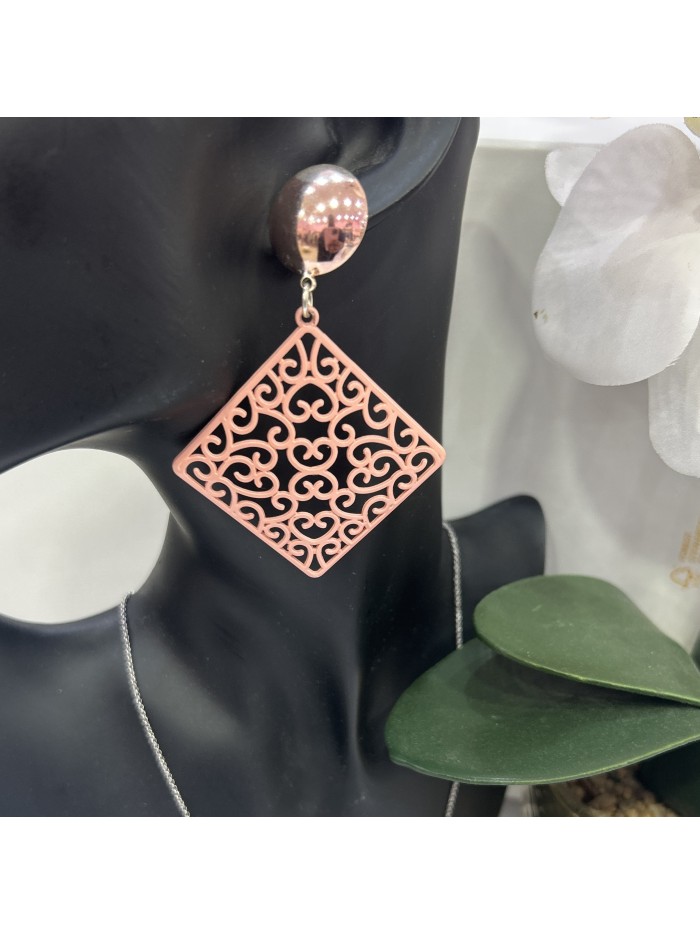 Boucles d'oreilles fantaisie rose