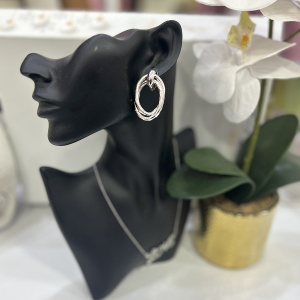 Boucles d'oreilles AMELIE acier inoxydable argent