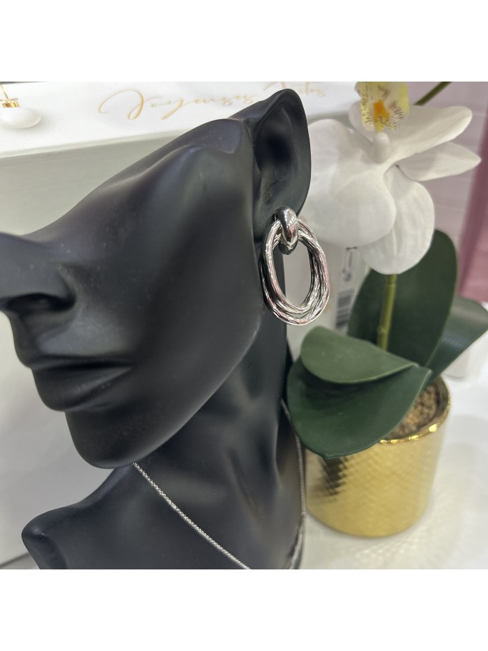 Boucles d'oreilles AMELIE acier inoxydable argent