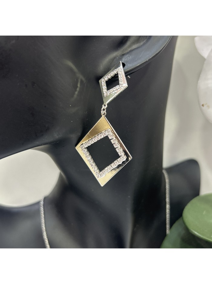 Boucles d'oreilles  ELINA  acier inoxydable argent