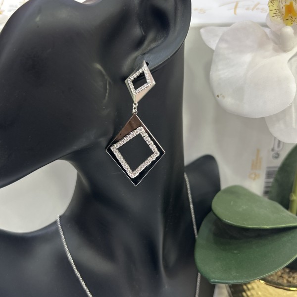 Boucles d'oreilles  ELINA  acier inoxydable argent