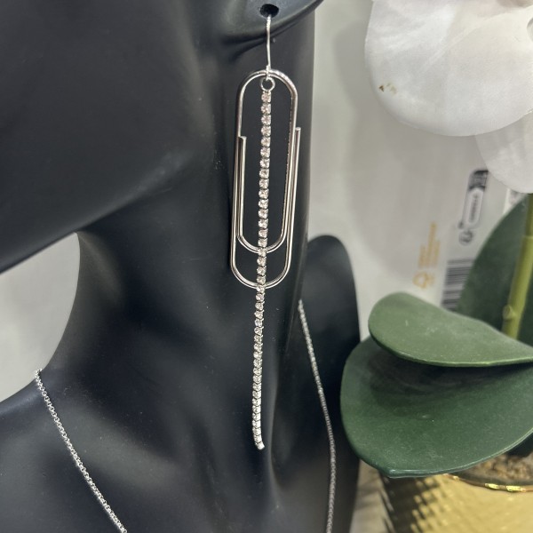 Boucles d'oreilles  ESTREILLA  acier inoxydable argent