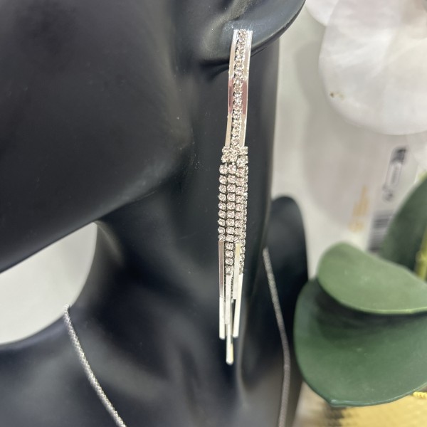 Boucles d'oreilles  pendantes ESTREILLA  acier inoxydable argent