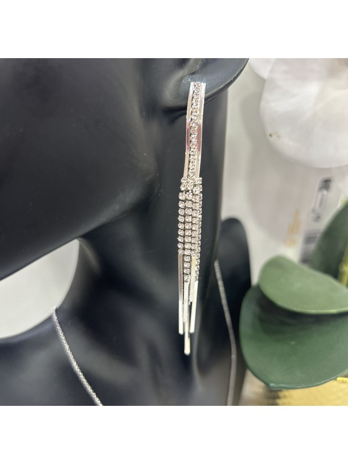 Boucles d'oreilles  pendantes ESTREILLA  acier inoxydable argent