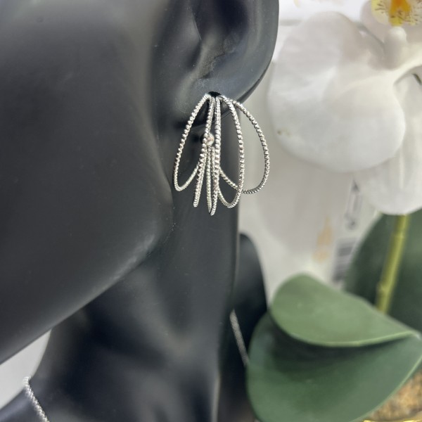 Boucles d'oreilles ESTRELLA  acier inoxydable argent