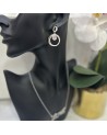 Boucles d'oreilles strass SAMIA acier inoxydable argent