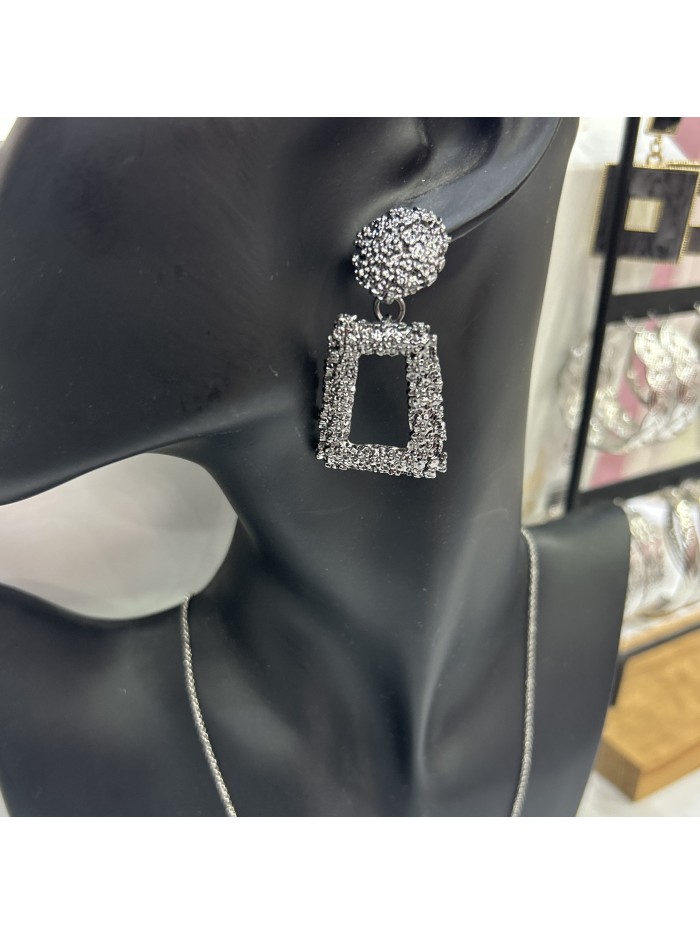 Boucles d'oreilles inspi gris anthracite petit format