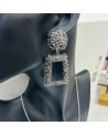 Boucles d'oreilles inspi gris anthracite grand format
