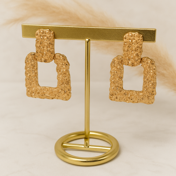 Boucles d'oreilles acier inoxydable or LINA