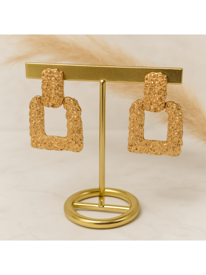 Boucles d'oreilles acier inoxydable or LINA