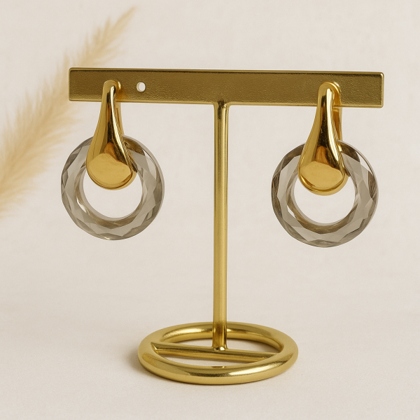 Boucles d'oreilles acier inoxydable or ANAIS