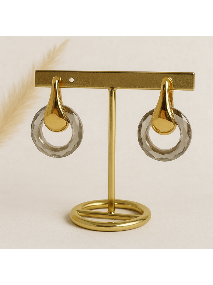 Boucles d'oreilles acier inoxydable or ANAIS