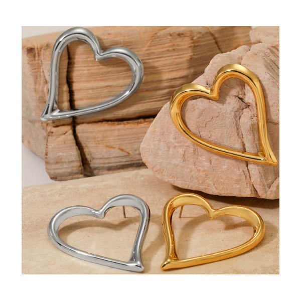 Boucles d'oreilles acier inoxydable or LOVELY