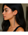 Boucles d'oreilles pendantes AURELIE acier inoxydable argent