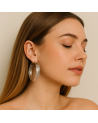 Boucles d'oreilles créoles LINA acier inoxydable argent