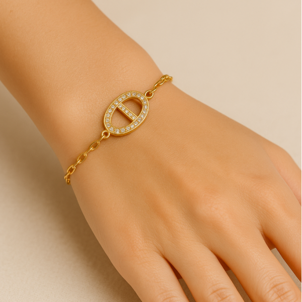 Bracelet acier inoxydable or ORNELLA