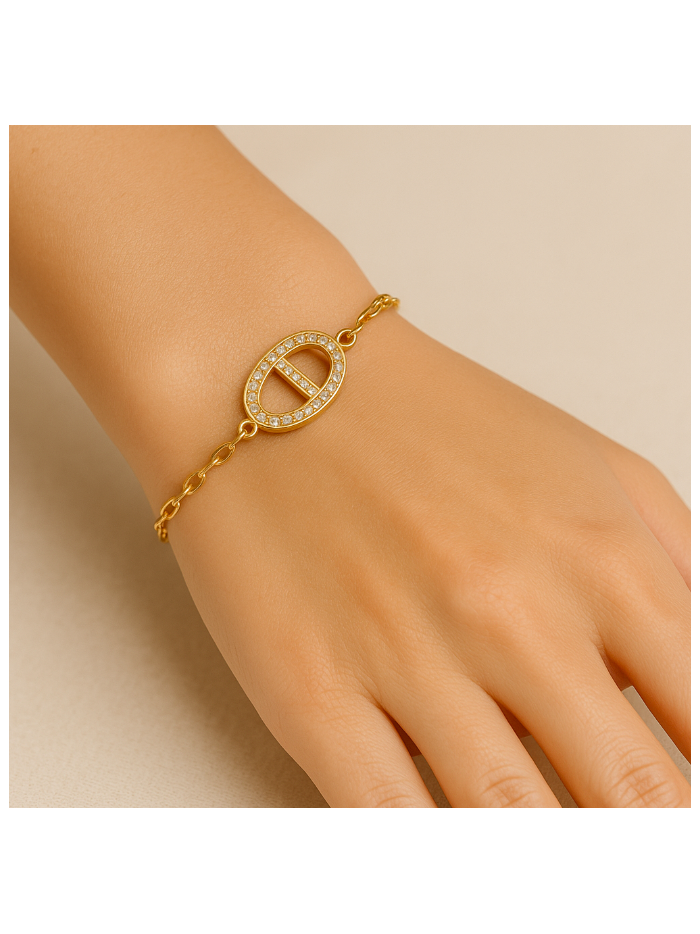 Bracelet acier inoxydable or ORNELLA