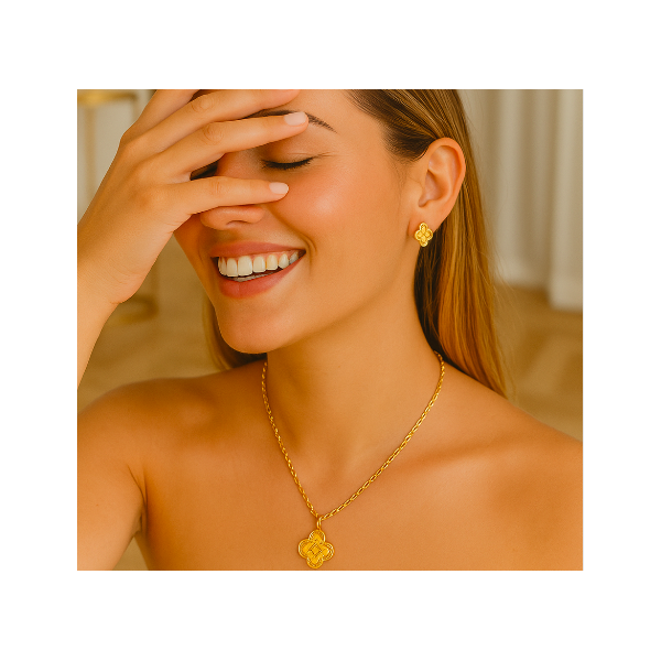 Boucles d'oreilles acier inoxydable or FANI