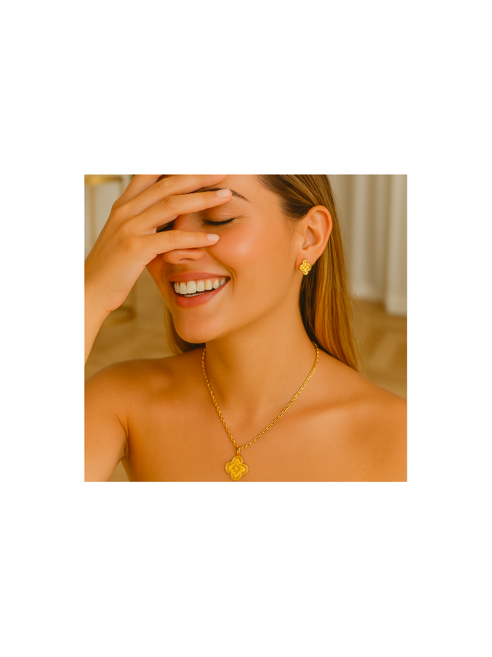 Boucles d'oreilles acier inoxydable or FANI