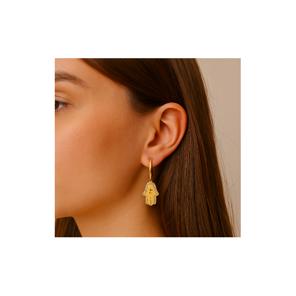 Boucles d'oreilles acier inoxydable or FATI