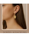 Boucles d'oreilles acier inoxydable or FATI