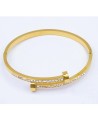 Bracelet jonc acier inoxydable or WENDY