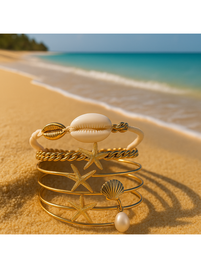 Bracelets coquillage et etoiles