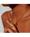 Collier charms coquillage et étoile de mer acier inoxydable or OCEANA