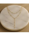 Collier multi rangs acier inoxydable or LEA