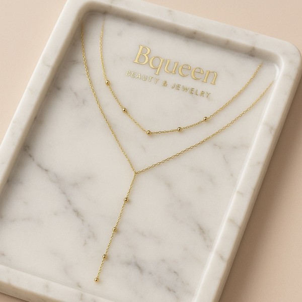 Collier multi rangs acier inoxydable or LEA