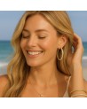 Collier multi rangs acier inoxydable or LEA