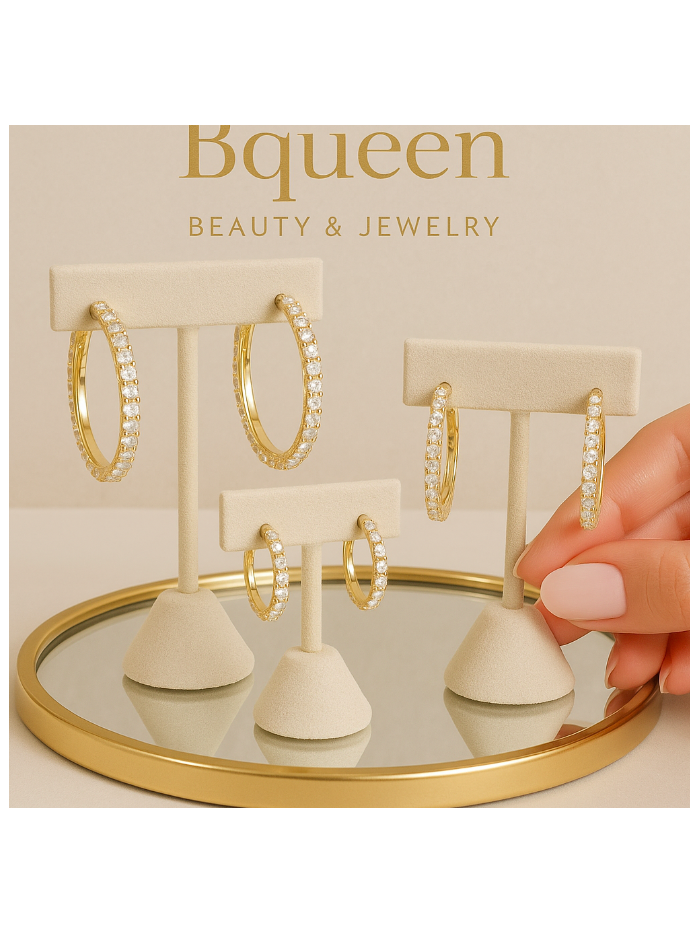Boucles d'oreilles créoles acier Inoxydable et zirconium LOANA