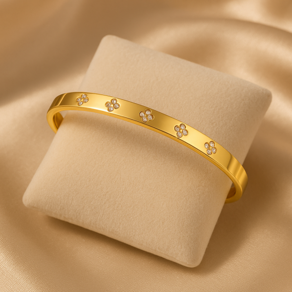 Bracelet acier inoxydable or SOLENE