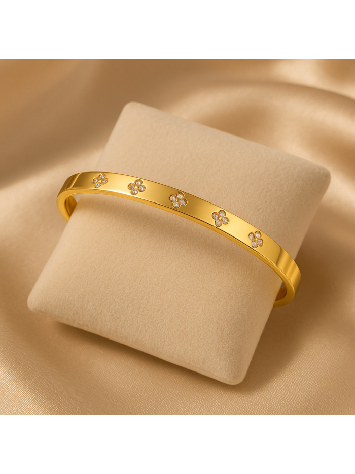 Bracelet acier inoxydable or SOLENE
