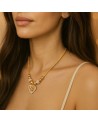 Collier coeur acier inoxydable or SELENA