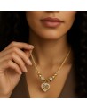 Collier coeur acier inoxydable or SELENA