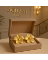 Boucles d'oreilles fleurs acier inoxydable plaqué or