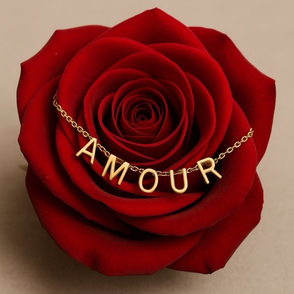 Bracelet  acier inoxydable or AMOUR