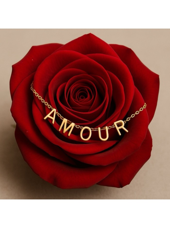 Bracelet  acier inoxydable or AMOUR