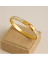 Bracelet  jonc en acier inoxydable or cadenas doré