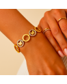 Bracelet  jonc en acier inoxydable or papillon