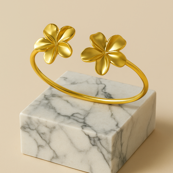 Bracelet  jonc en acier inoxydable or LYS